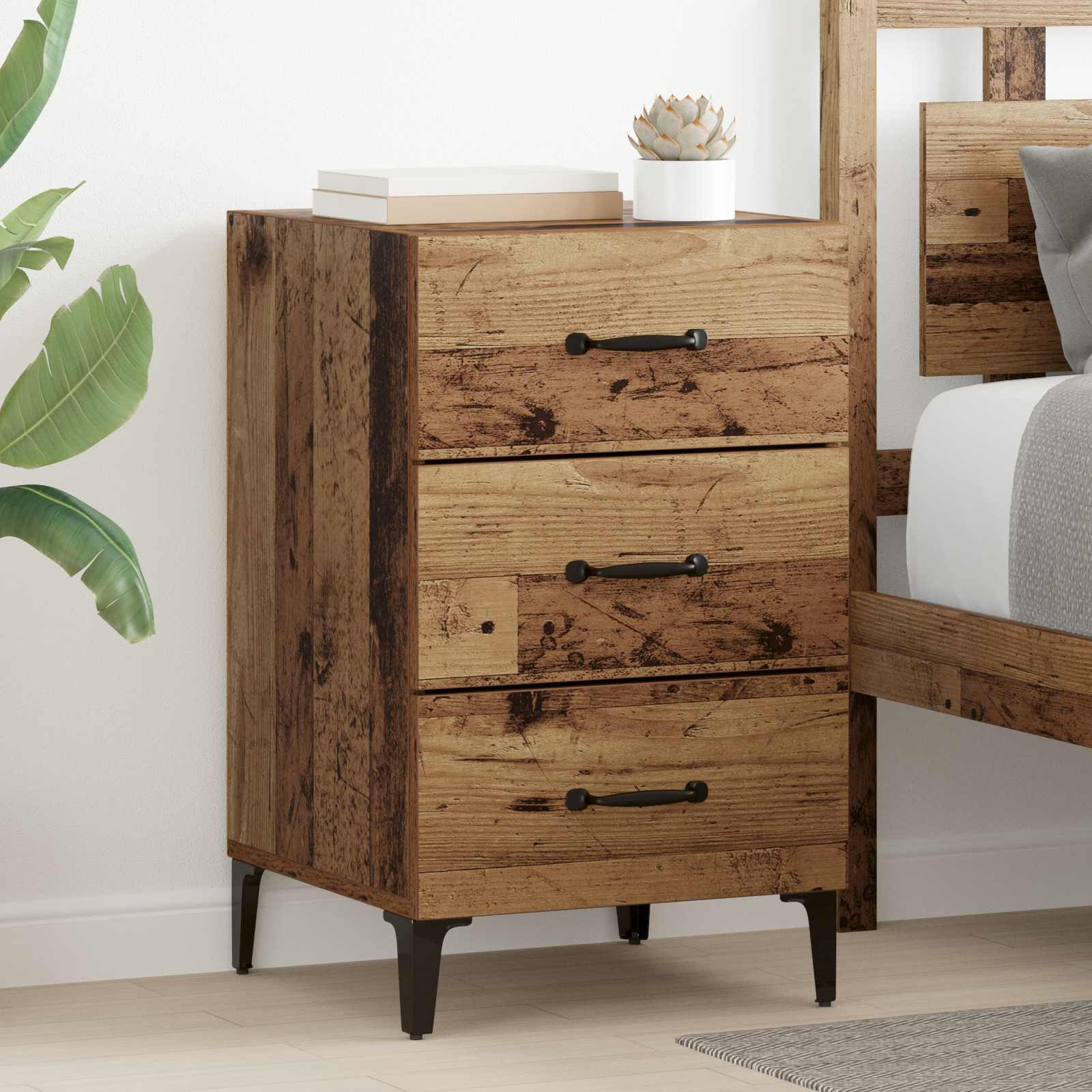 vidaXL Nachttisch Altholz 40 x 40,5 x 66 cm Holzwerkstoff