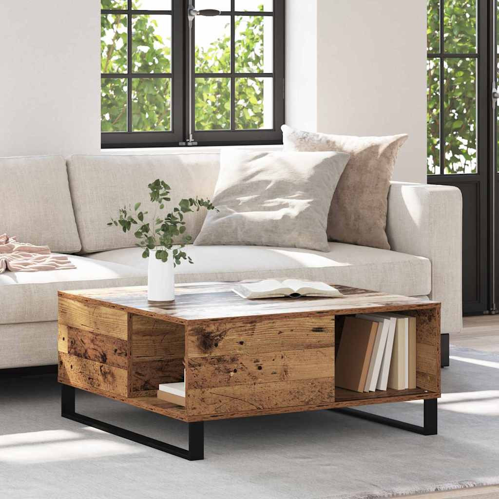 vidaXL Couchtisch Altholz 80 x 80 x 36,5 cm Holzwerkstoff