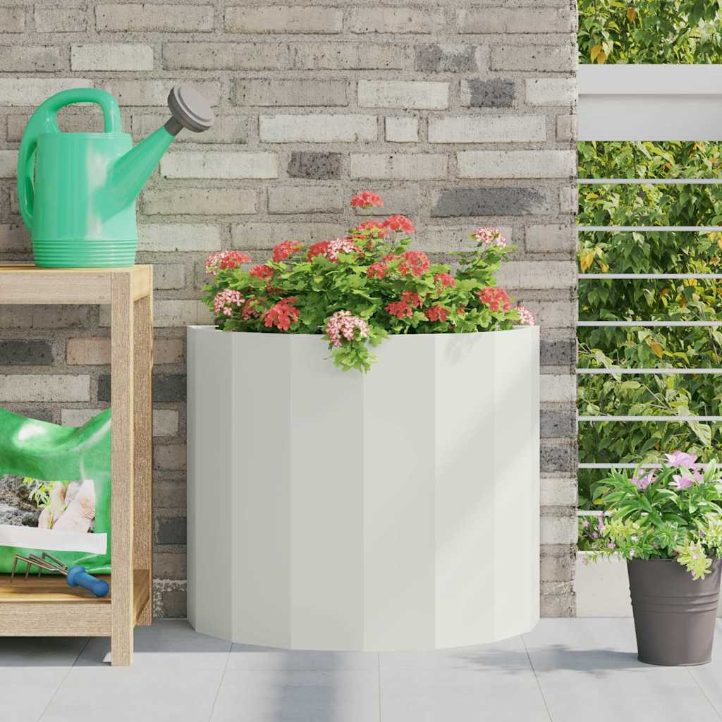 vidaXL Pflanzkübel Weiß 60 x 30 x 50 cm Stahl