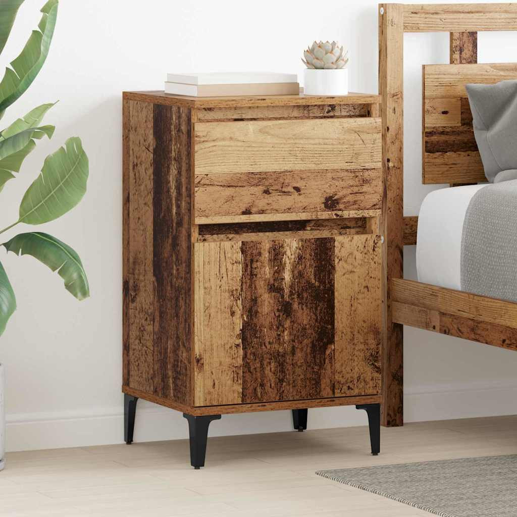 vidaXL Nachttisch mit Schubladen Altholz 40 x 35 x 70 cm Holzwerkstoff