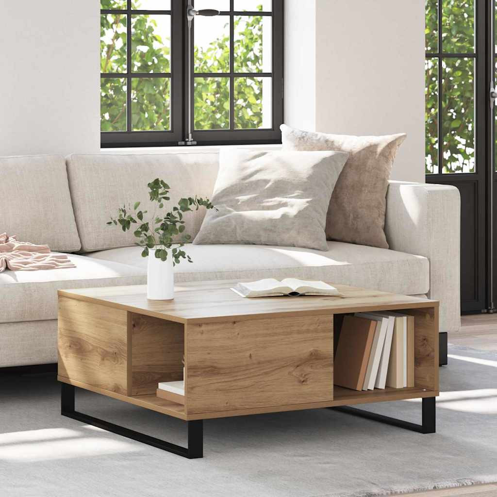 vidaXL Couchtisch Artisan-Eiche 80 x 80 x 36,5 cm Holzwerkstoff