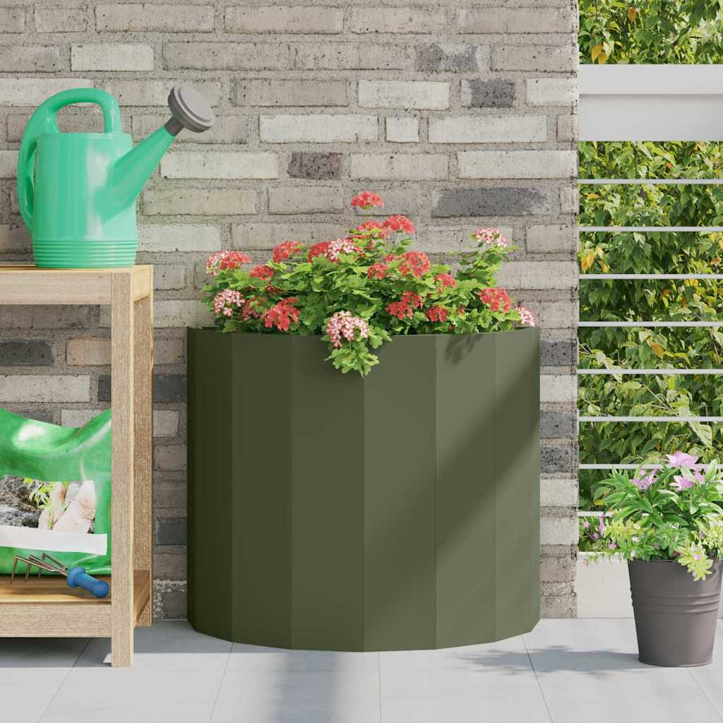 vidaXL Pflanzkübel Olive Grün 60 x 30 x 50 cm Stahl