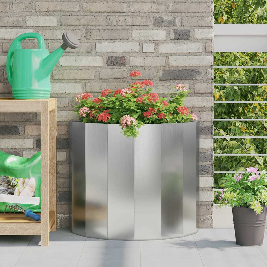 vidaXL Pflanzkübel Silber 60 x 30 x 50 cm Verzinkter Stahl