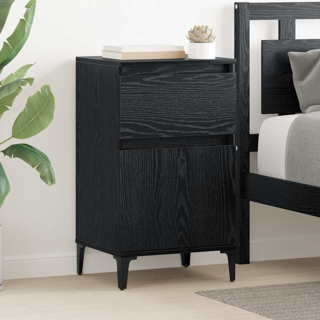 vidaXL Nachttisch Schwarz Eichen-Optik 40 x 35 x 70 cm Holzwerkstoff