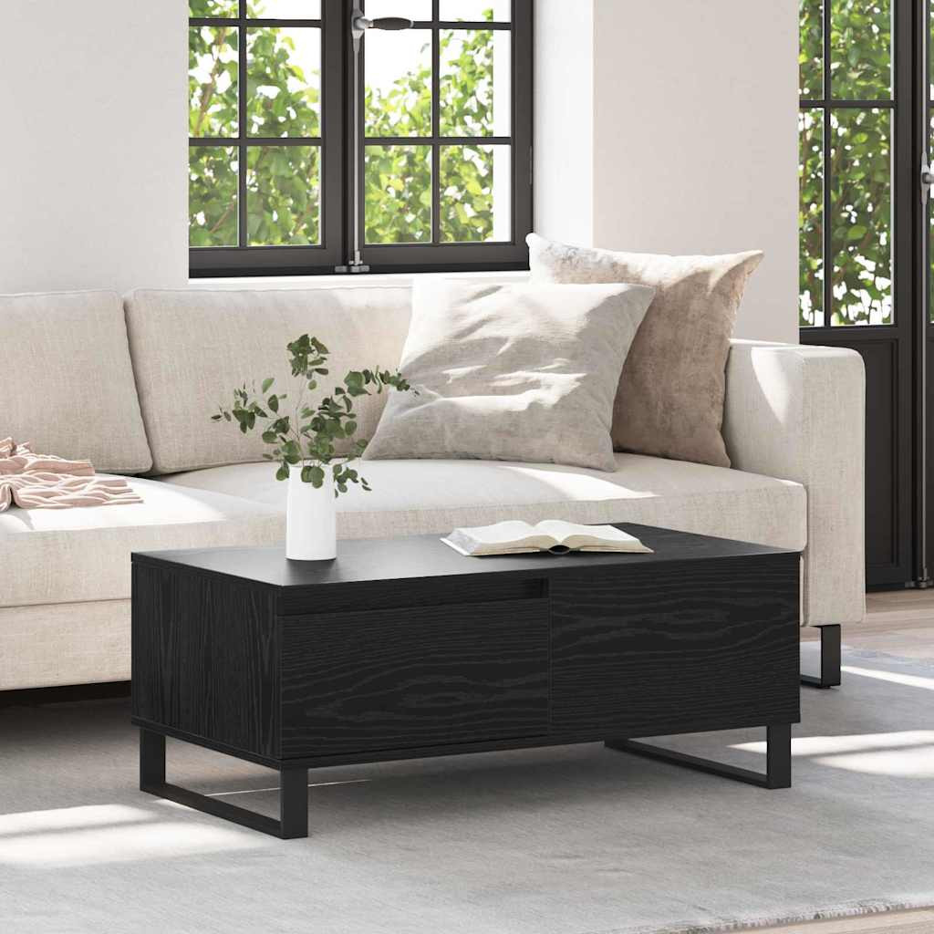 vidaXL Couchtisch Schwarz Eichen-Optik 90 x 50 x 36,5 cm Holzwerkstoff