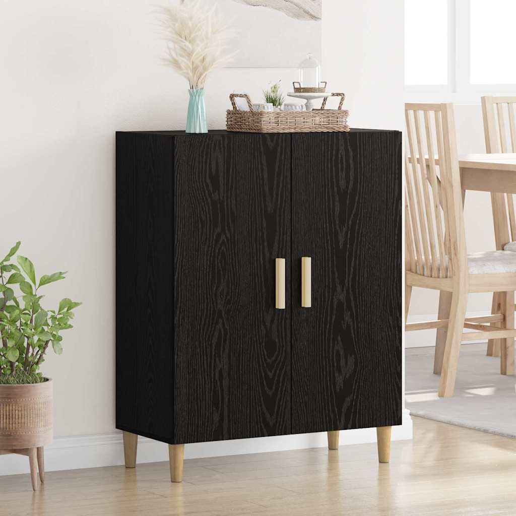 vidaXL Sideboard Schwarz Eichen-Optik 70 x 34 x 90 cm Holzwerkstoff