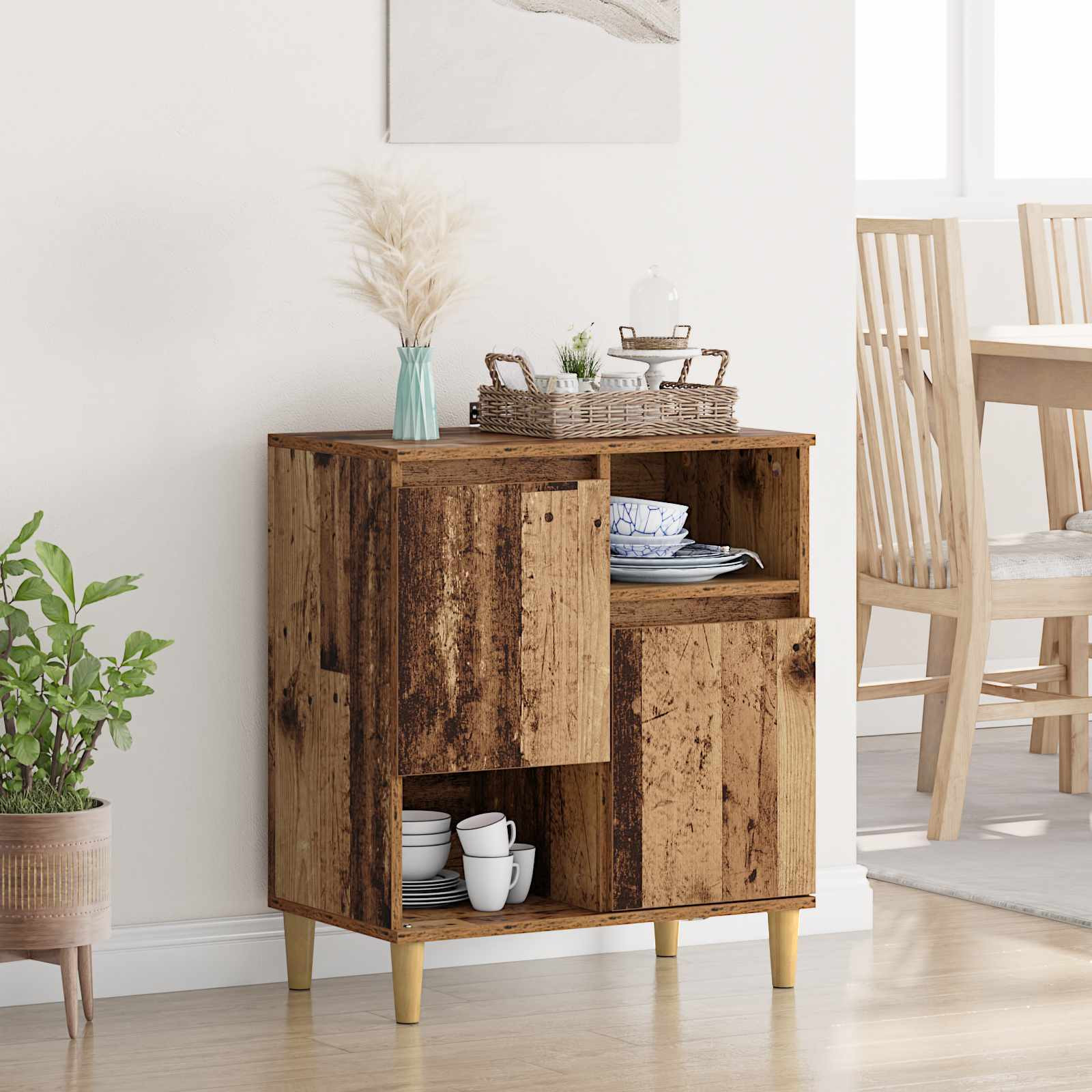 vidaXL Sideboard Altholz 35 x 60 x 70 cm Holzwerkstoff