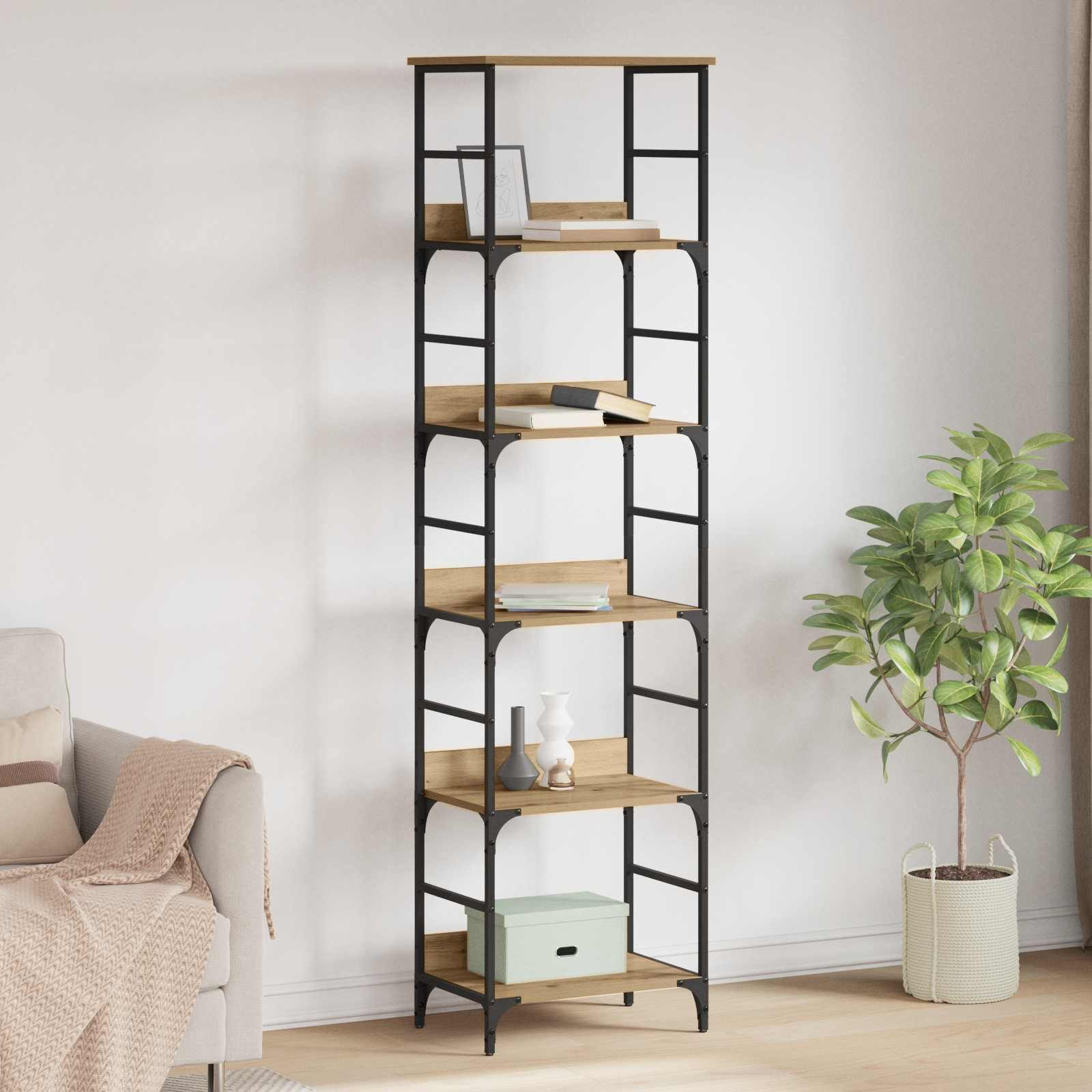 vidaXL Bücherregal 5 Ebenen 50 x 33 x 188,5 cm Holzwerkstoff