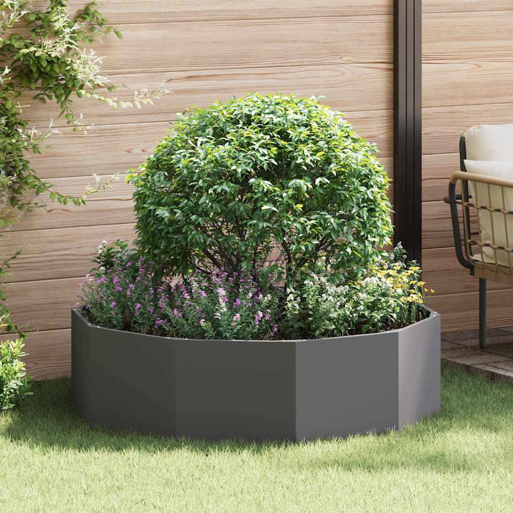vidaXL Pflanzkübel Schwarz 120 x 120 x 35 cm Stahl