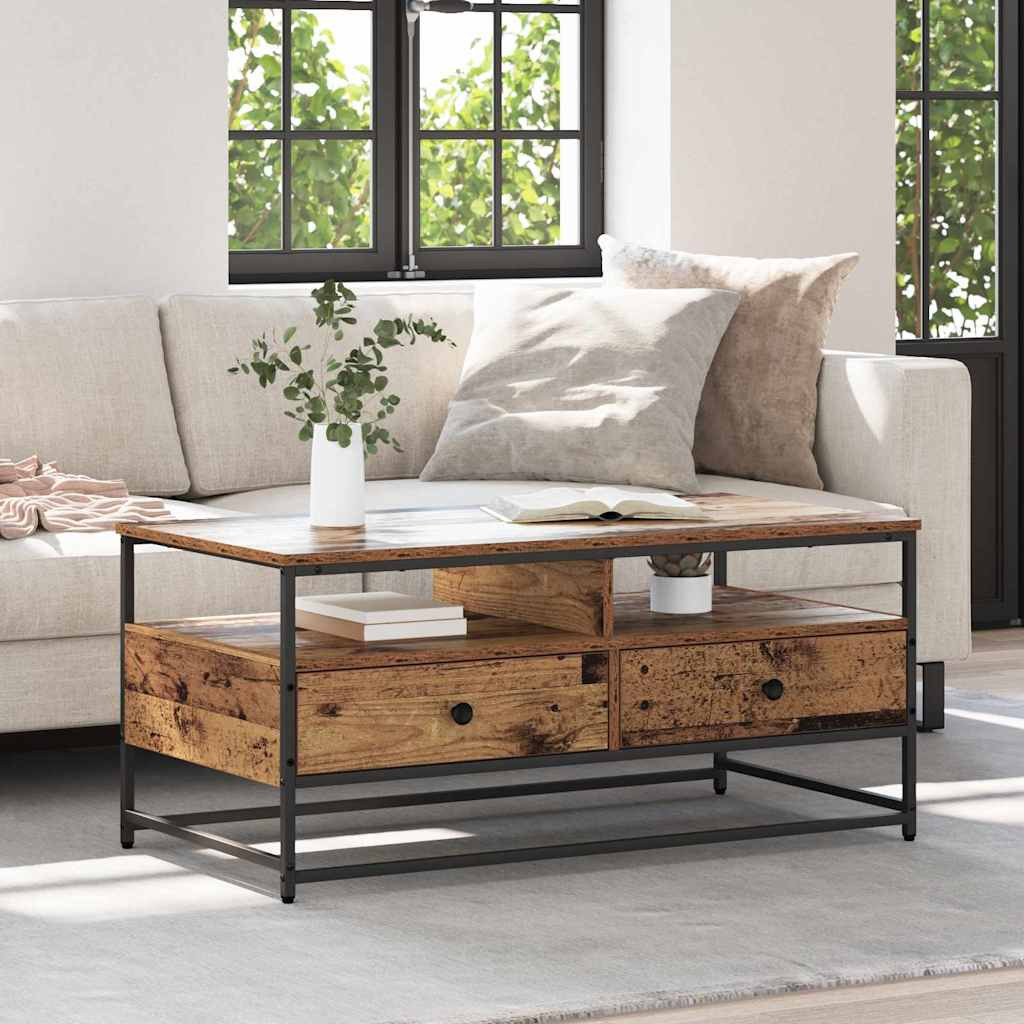 vidaXL Couchtisch Altholz 100 x 51 x 45 cm Holzwerkstoff