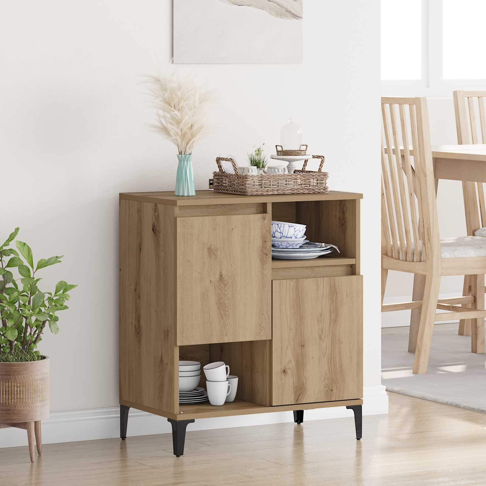 vidaXL Sideboard Artisan-Eiche 60 x 35 x 70 cm Holzwerkstoff