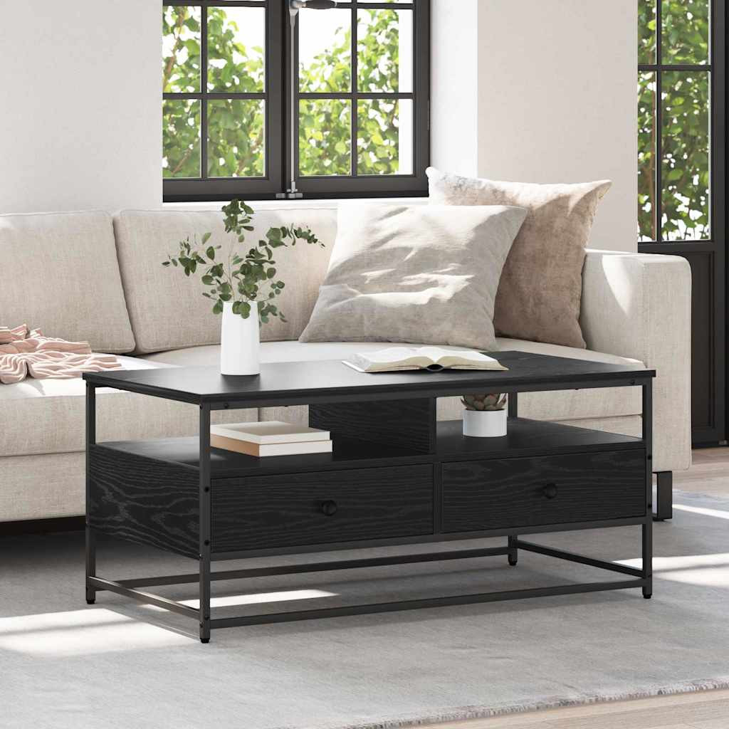 vidaXL Couchtisch Schwarz Eichen-Optik 100 x 51 x 45 cm Holzwerkstoff