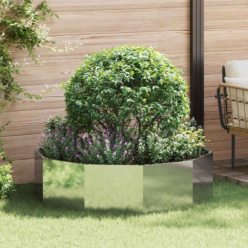 vidaXL Pflanzkübel Silber 120 x 120 x 35 cm Verzinkter Stahl