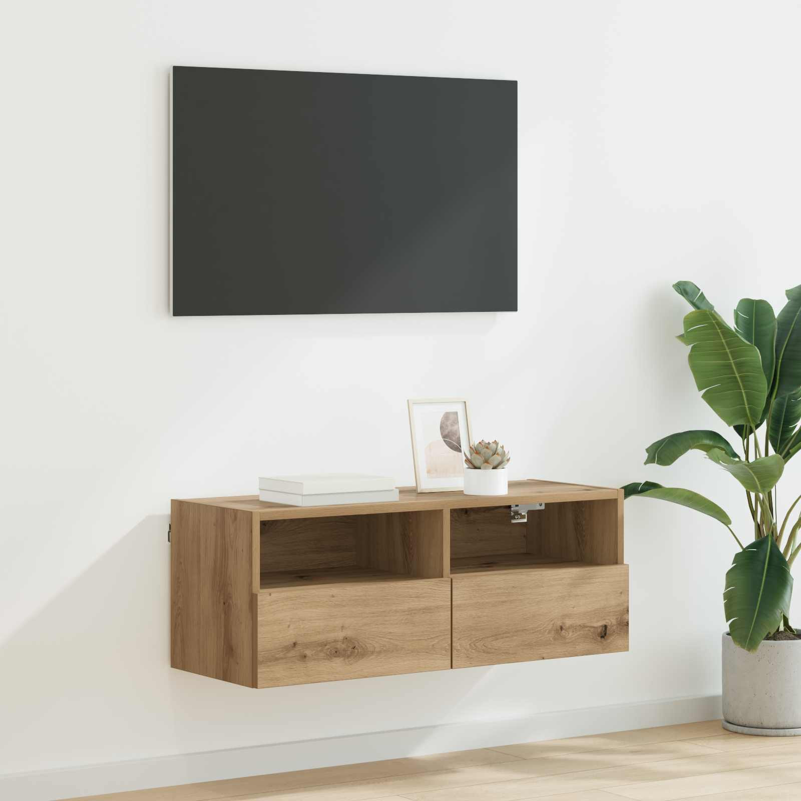 vidaXL TV-Wandschrank 80 x 30 x 30 cm Artisan-Eiche Holzwerkstoff