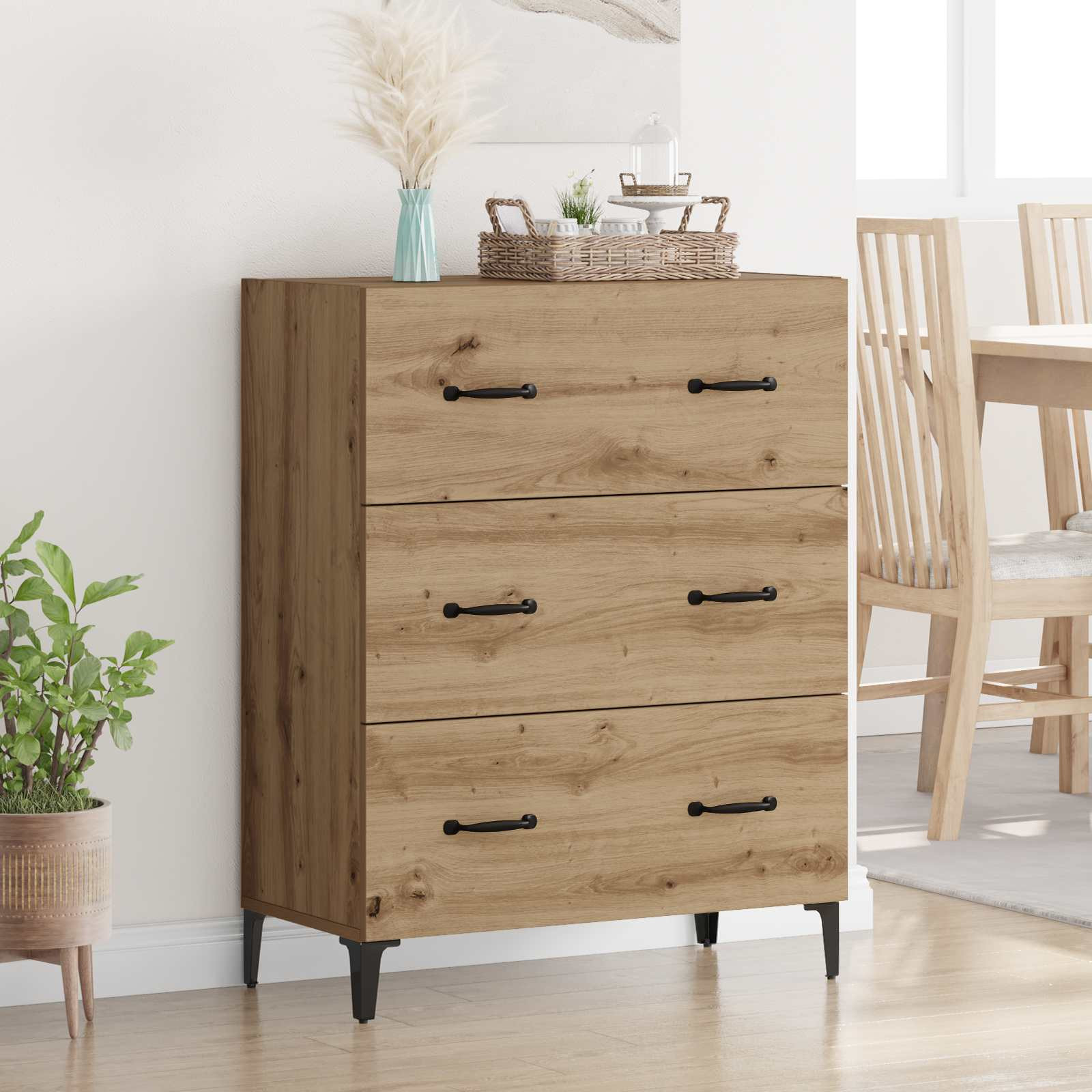 vidaXL Sideboard Artisan-Eiche 69,5 x 34 x 90 cm Holzwerkstoff