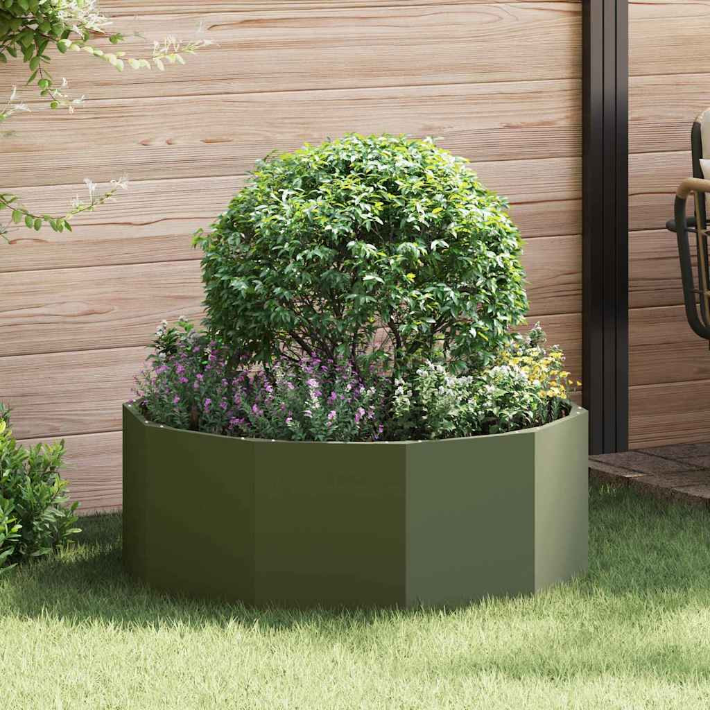 vidaXL Pflanzkübel Olive Grün 90 x 90 x 35 cm Stahl