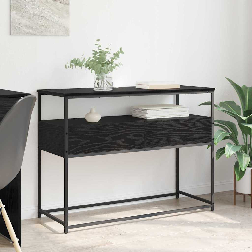 vidaXL Konsolentisch Schwarz Eichen-Optik 100 x 40 x 75 cm