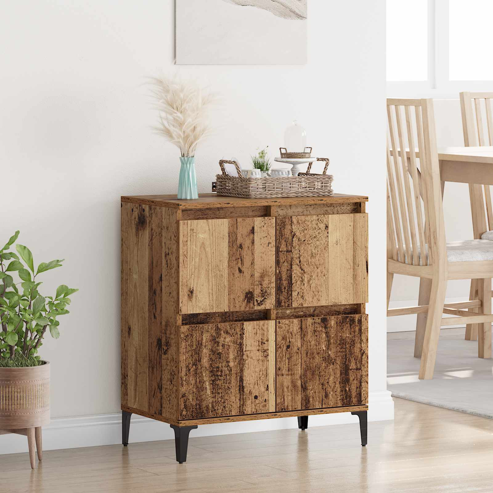 vidaXL Sideboard Altholz 60 x 35 x 70 cm Verbundholz und Eisen