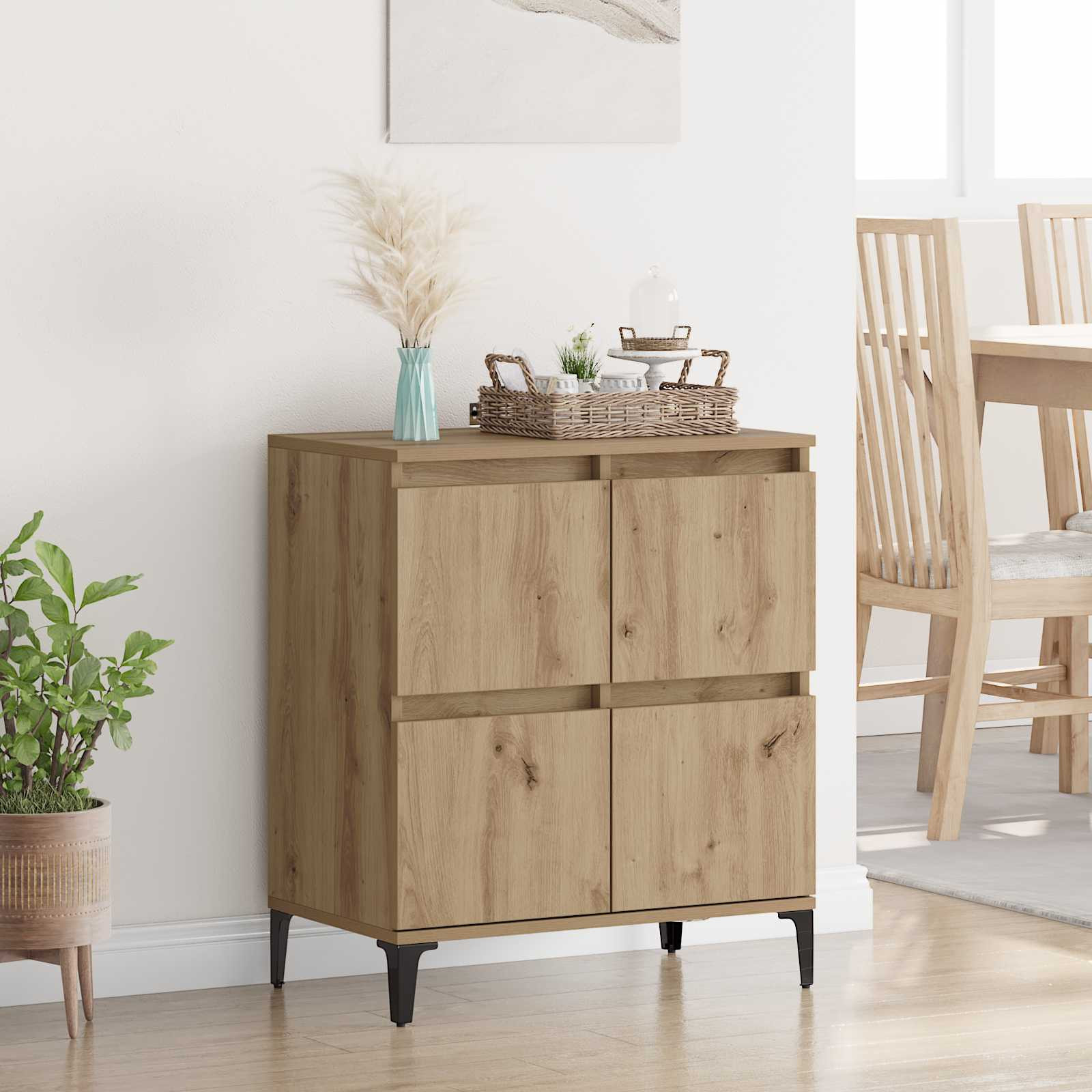 vidaXL Sideboard Artisan-Eiche 60 x 35 x 70 cm Verbundholz und Eisen