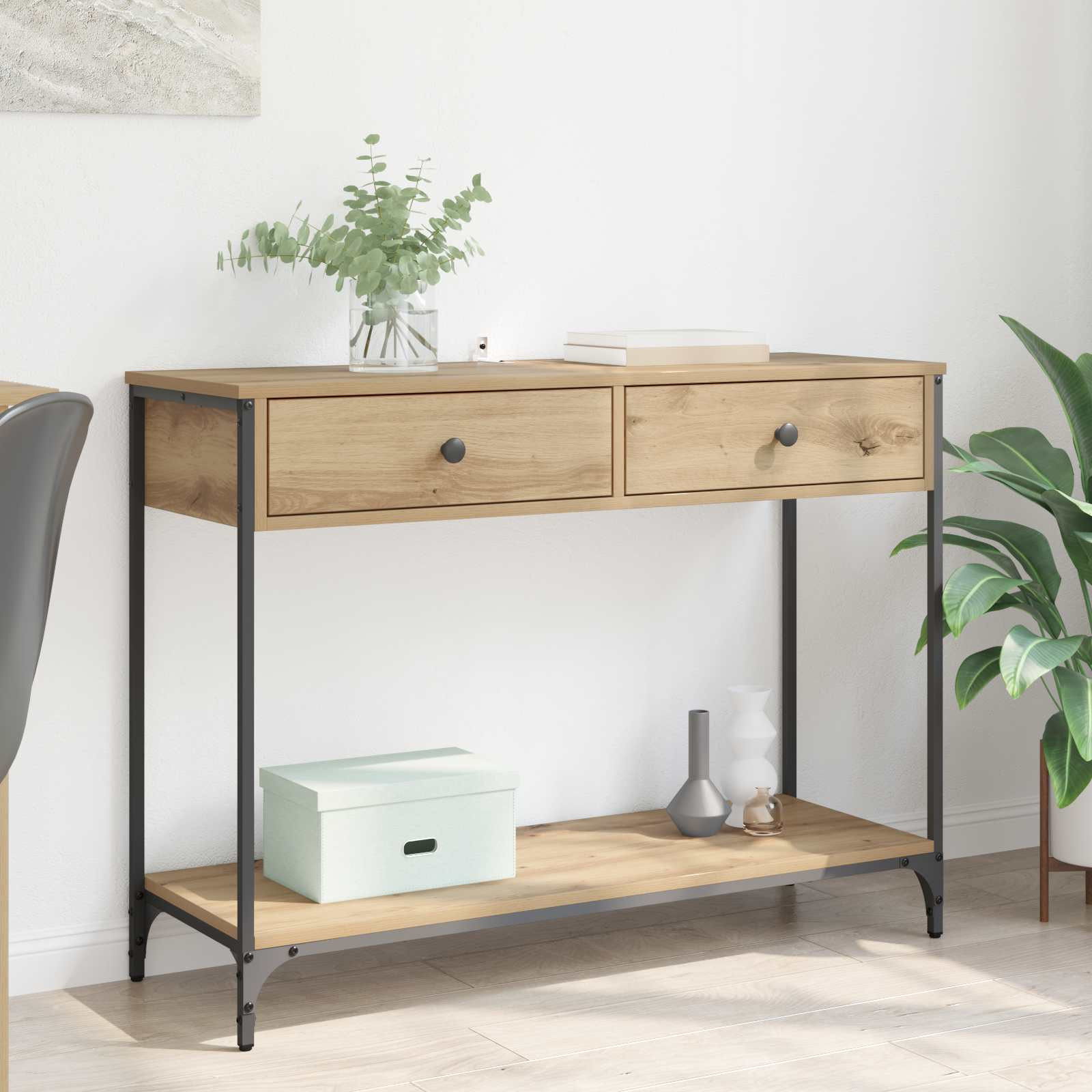 vidaXL Konsolentisch Artisan-Eiche 100 x 34,5 x 75 cm Holzwerkstoff