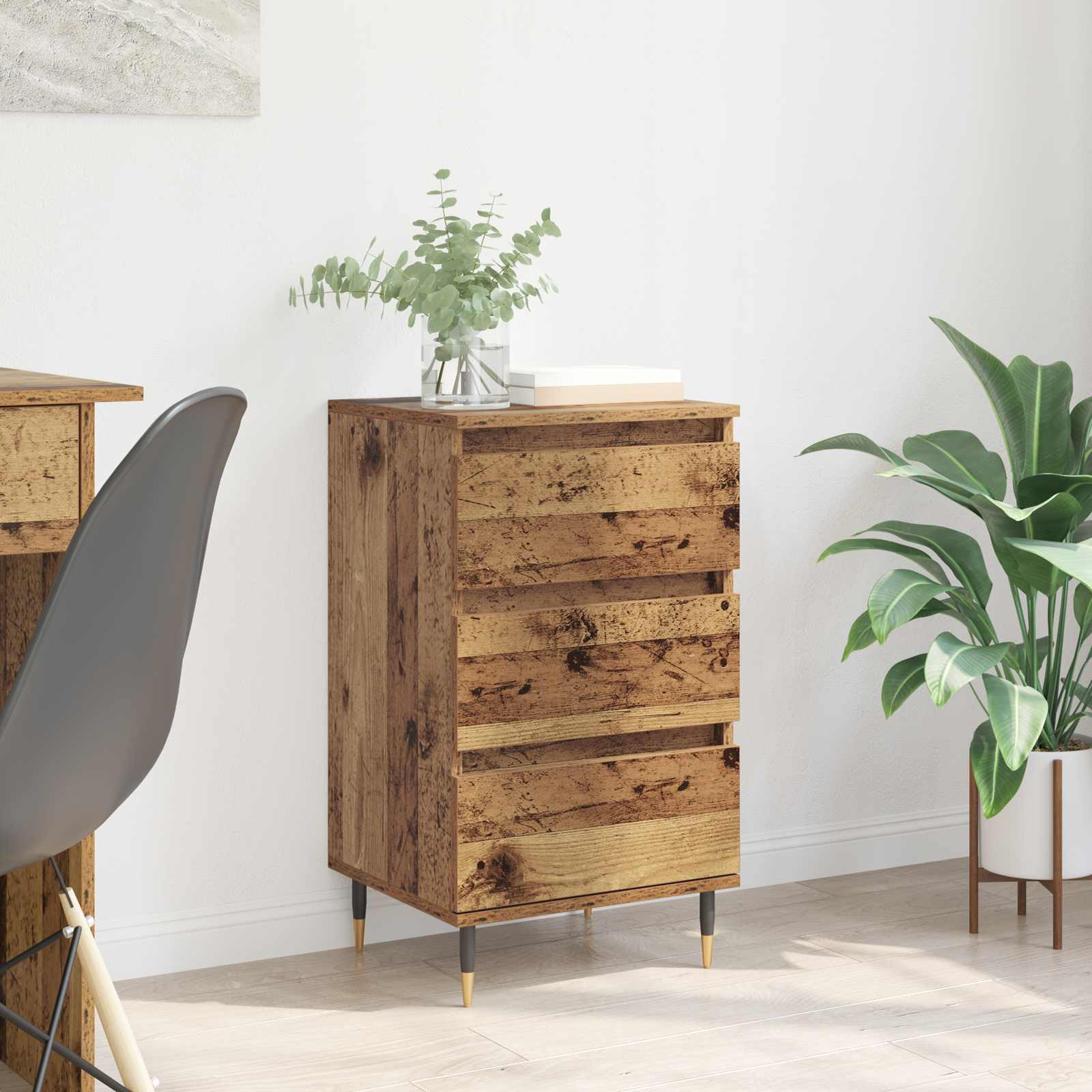 vidaXL Sideboard mit Schubladen Altholz 35 x 40 x 70 cm Holzwerkstoff