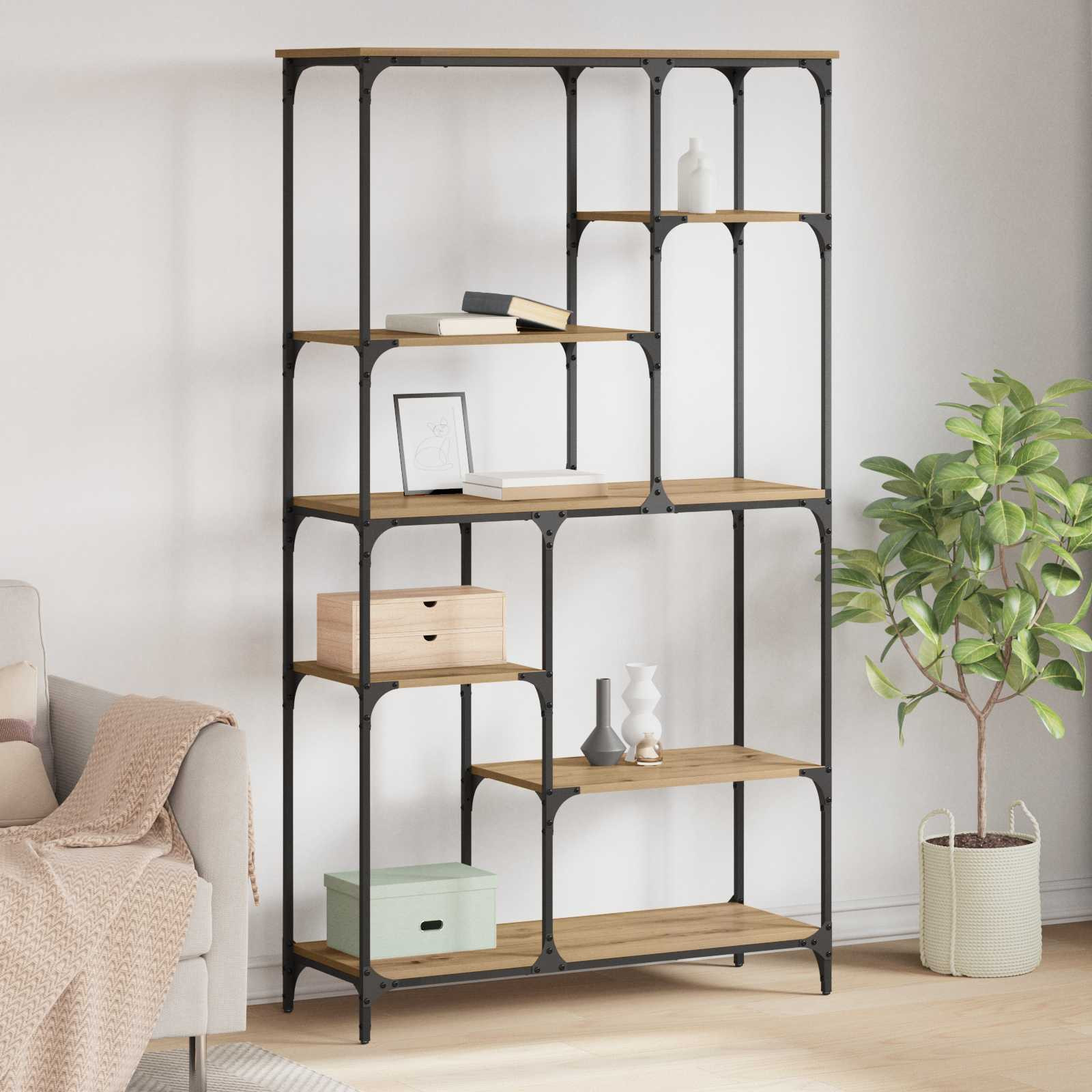 vidaXL Bücherregal 5 Ebenen 99 x 35,5 x 176 cm Holzwerkstoff