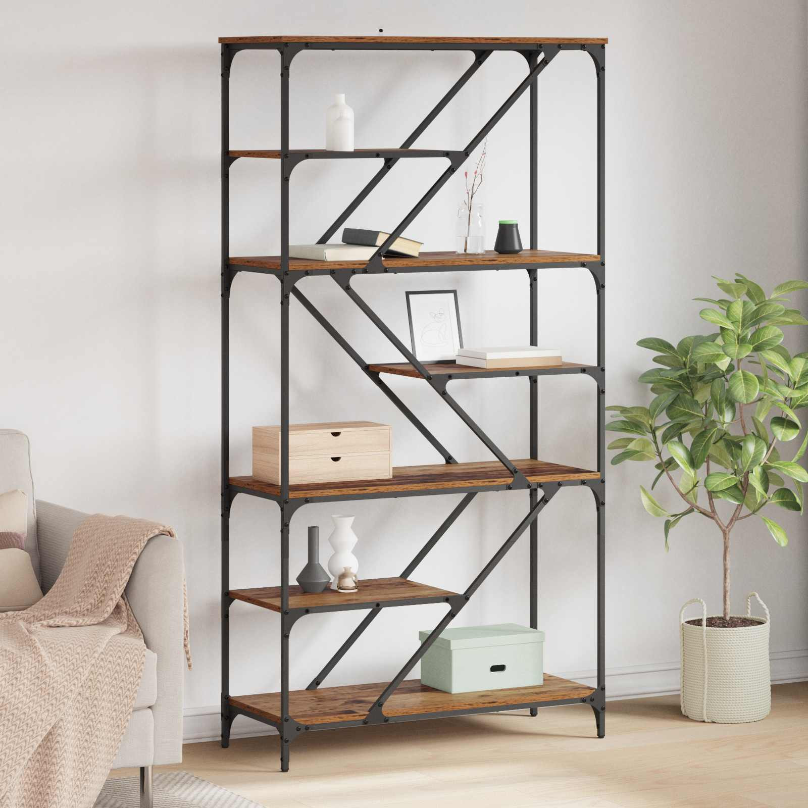 vidaXL Bücherregal Altholz 91 x 36 x 176 cm Holzwerkstoff