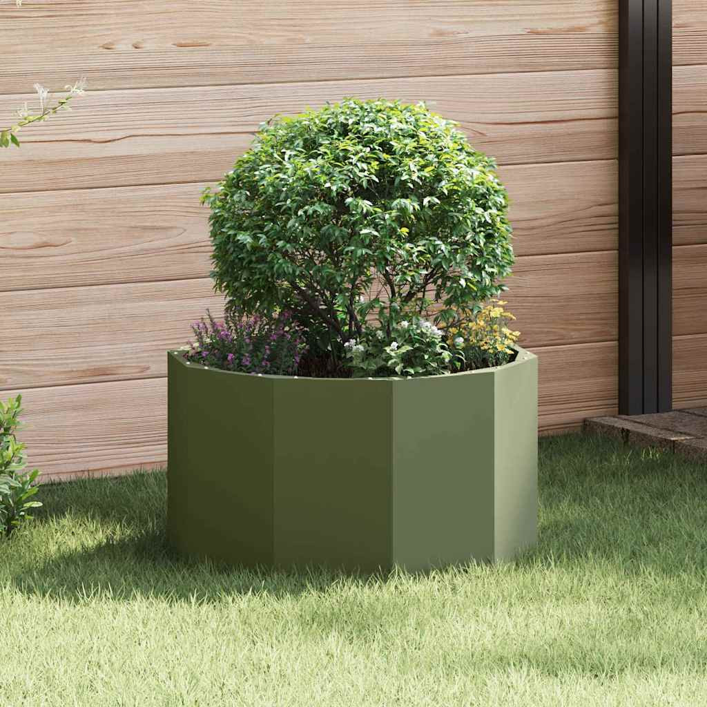 vidaXL Pflanzkübel Olive Grün 60 x 60 x 35 cm Stahl