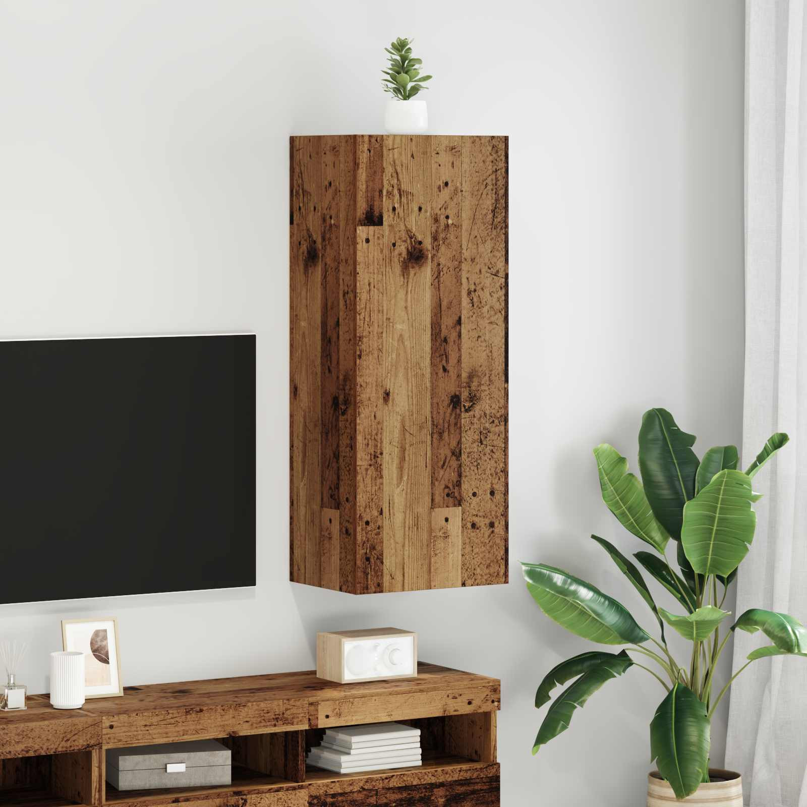 vidaXL TV-Wandschrank Altholz 40,5 x 30 x 102 cm Holzwerkstoff