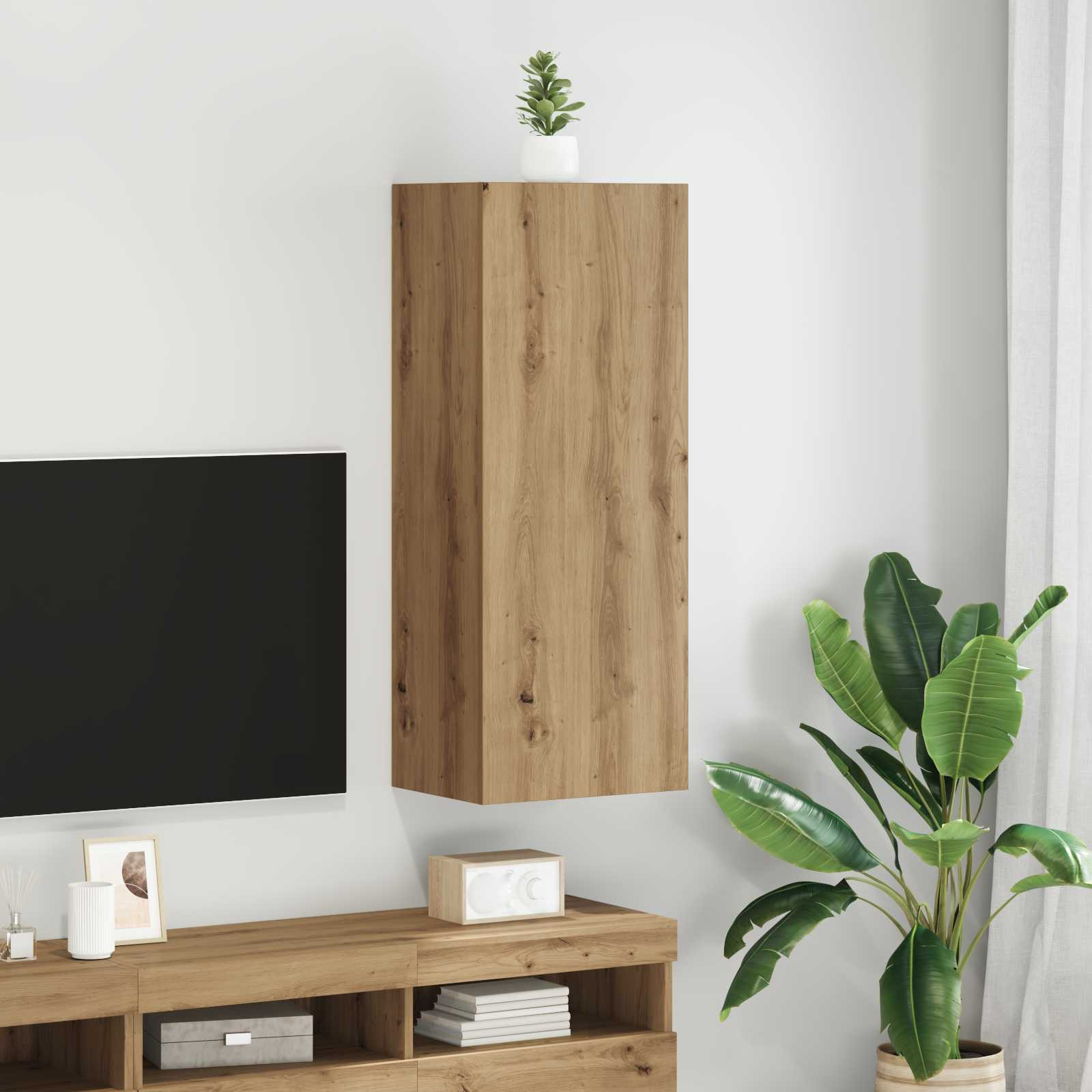 vidaXL TV-Wandschrank 40,5 x 30 x 102 cm Artisan-Eiche Holzwerkstoff