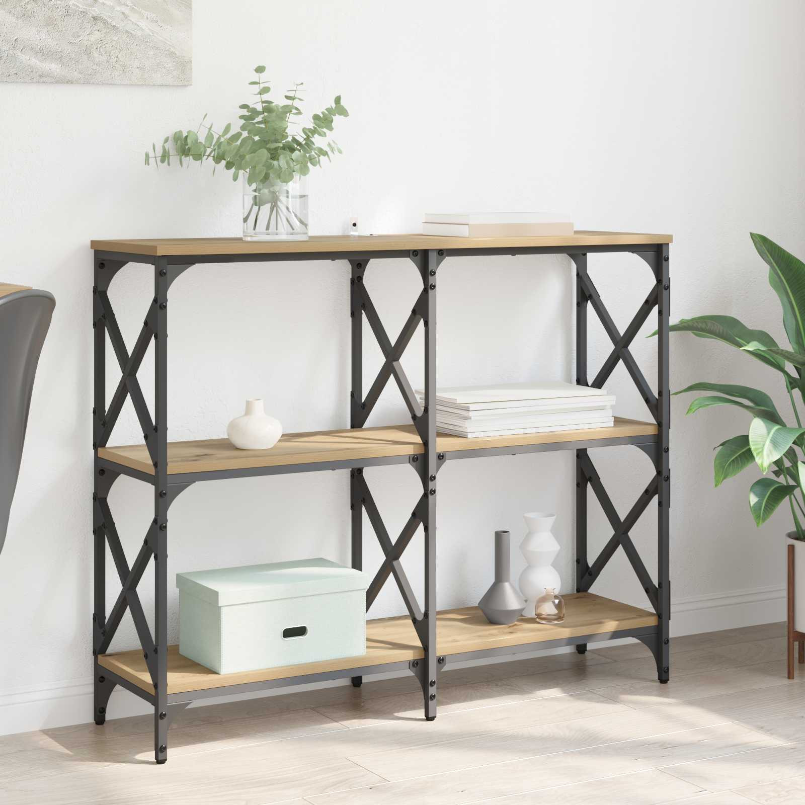 vidaXL Konsolentisch Artisan-Eiche 100 x 28 x 80,5 cm Holzwerkstoff