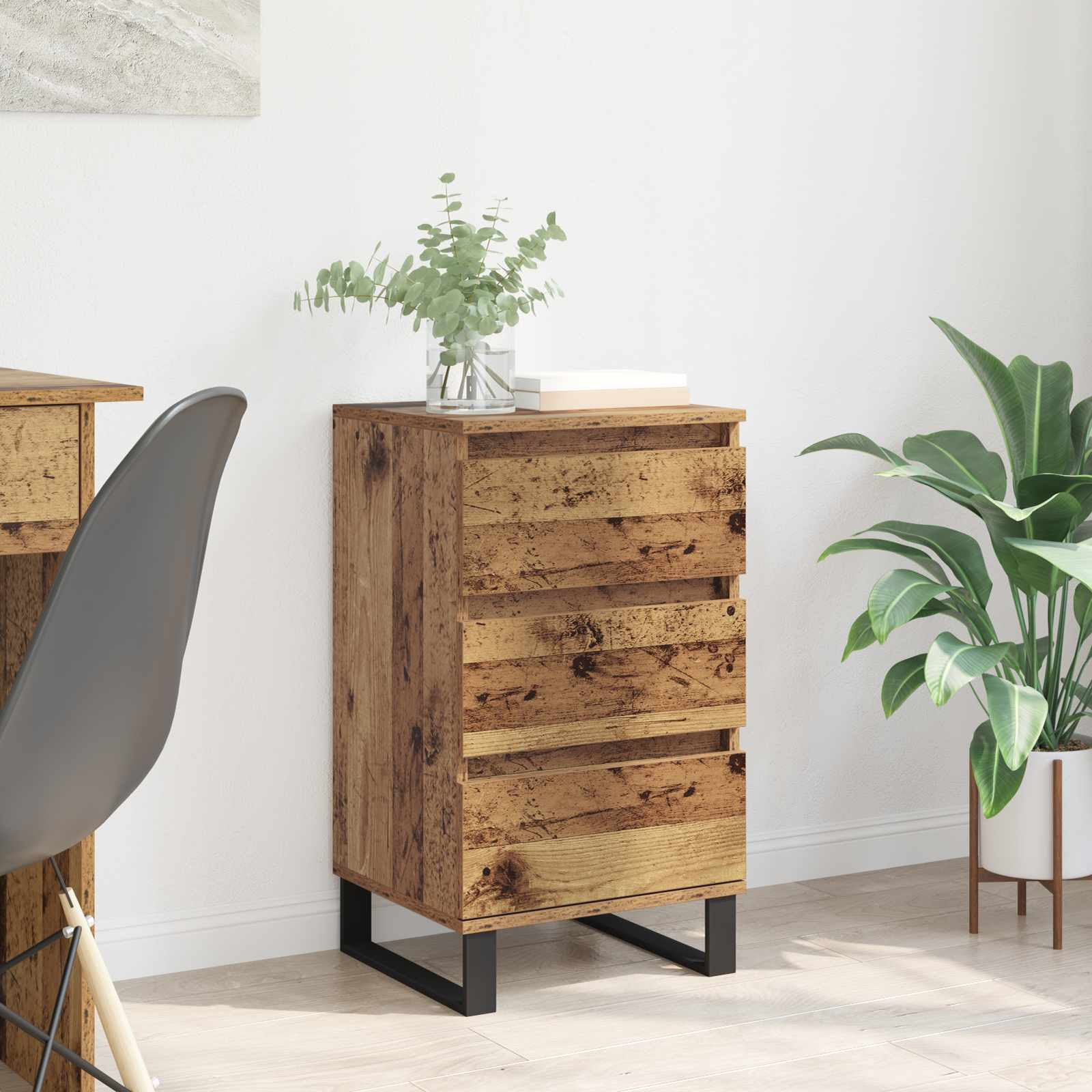 vidaXL Sideboard mit Schubladen Altholz Holzwerkstoff