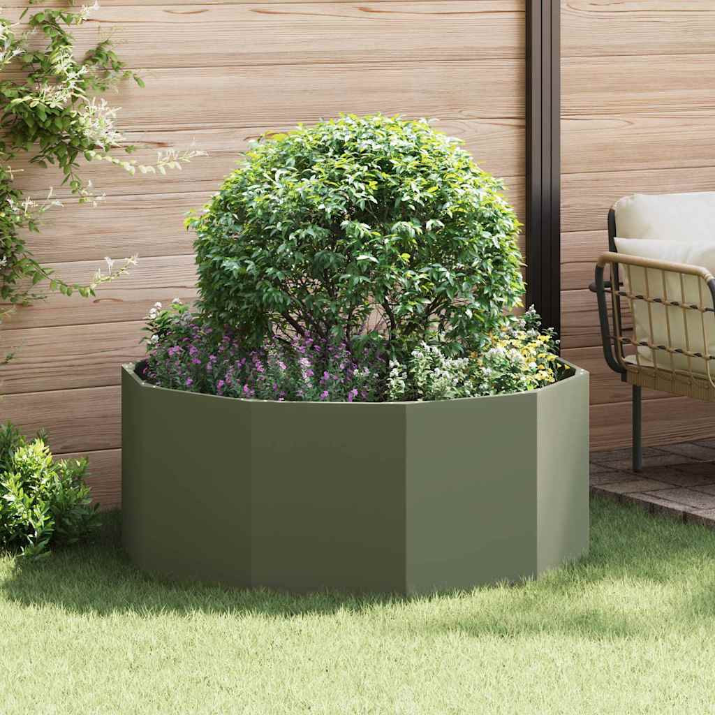 vidaXL Pflanzkübel Olive Grün 120 x 120 x 50 cm Stahl