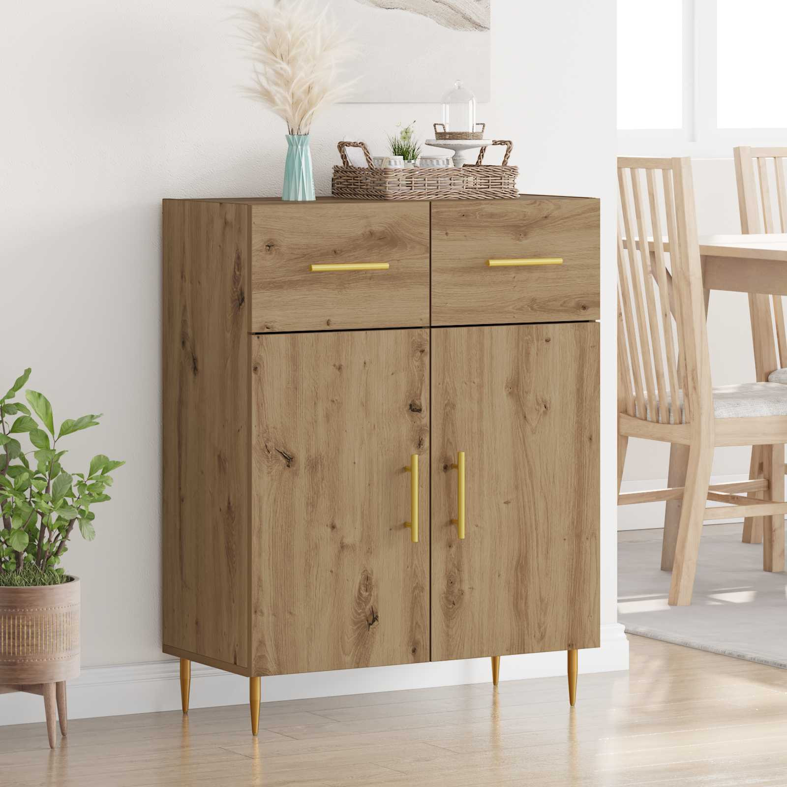 vidaXL Sideboard Artisan-Eiche 69,5 x 34 x 90 cm Holzwerkstoff