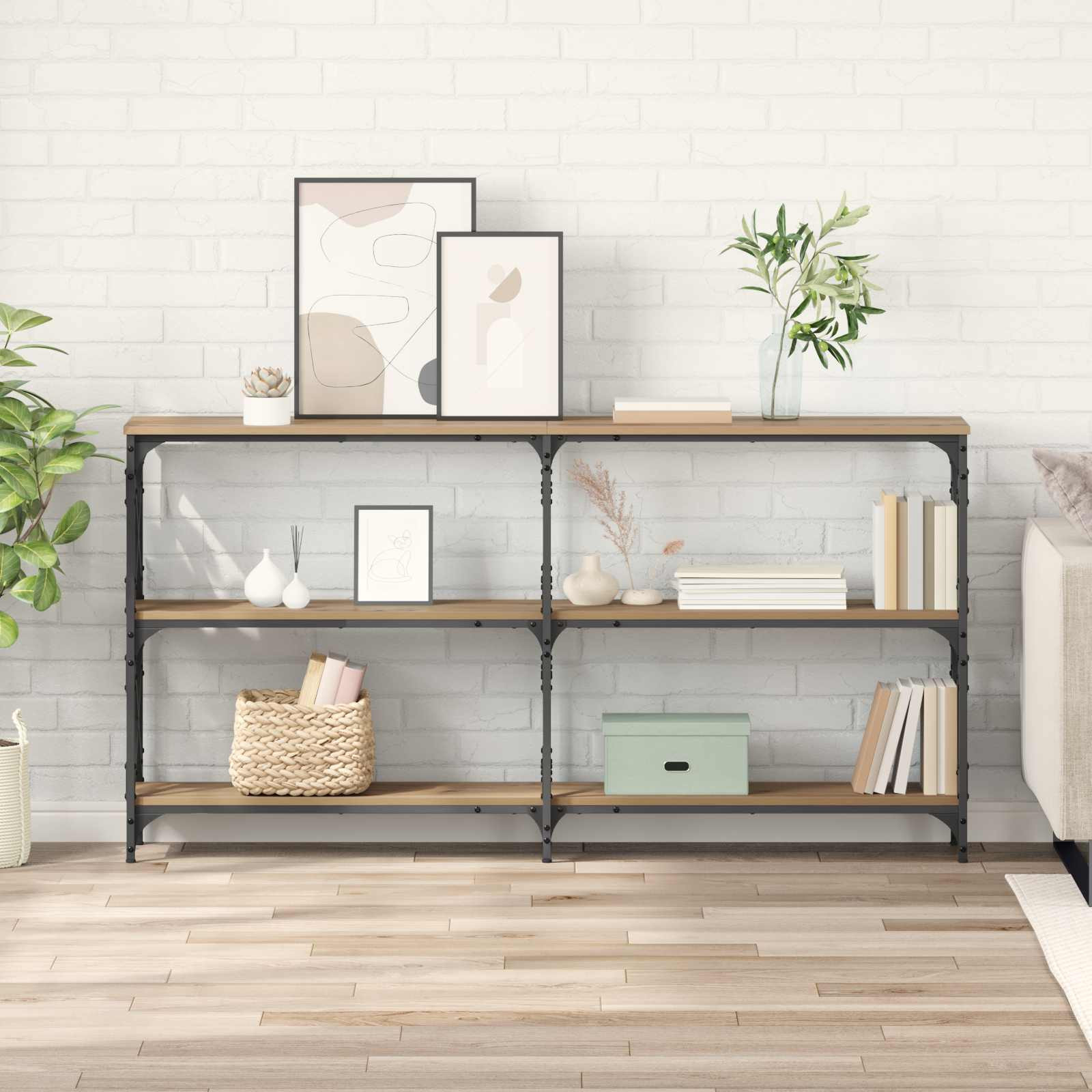 vidaXL Konsolentisch Artisan-Eiche 156 x 28 x 80,5 cm Holzwerkstoff