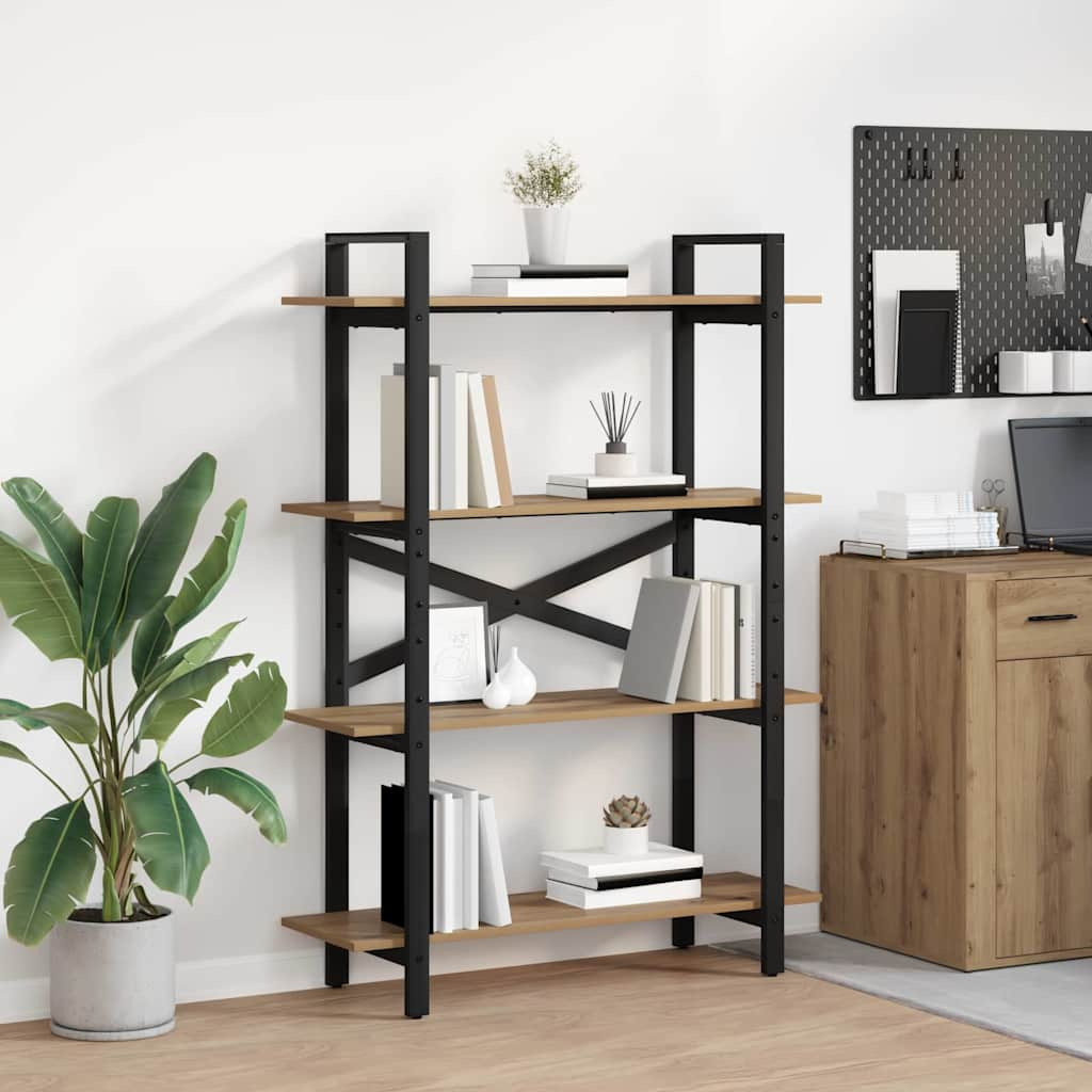 vidaXL Bücherregal 4 Ebenen 100 x 33,5 x 140 cm Holzwerkstoff