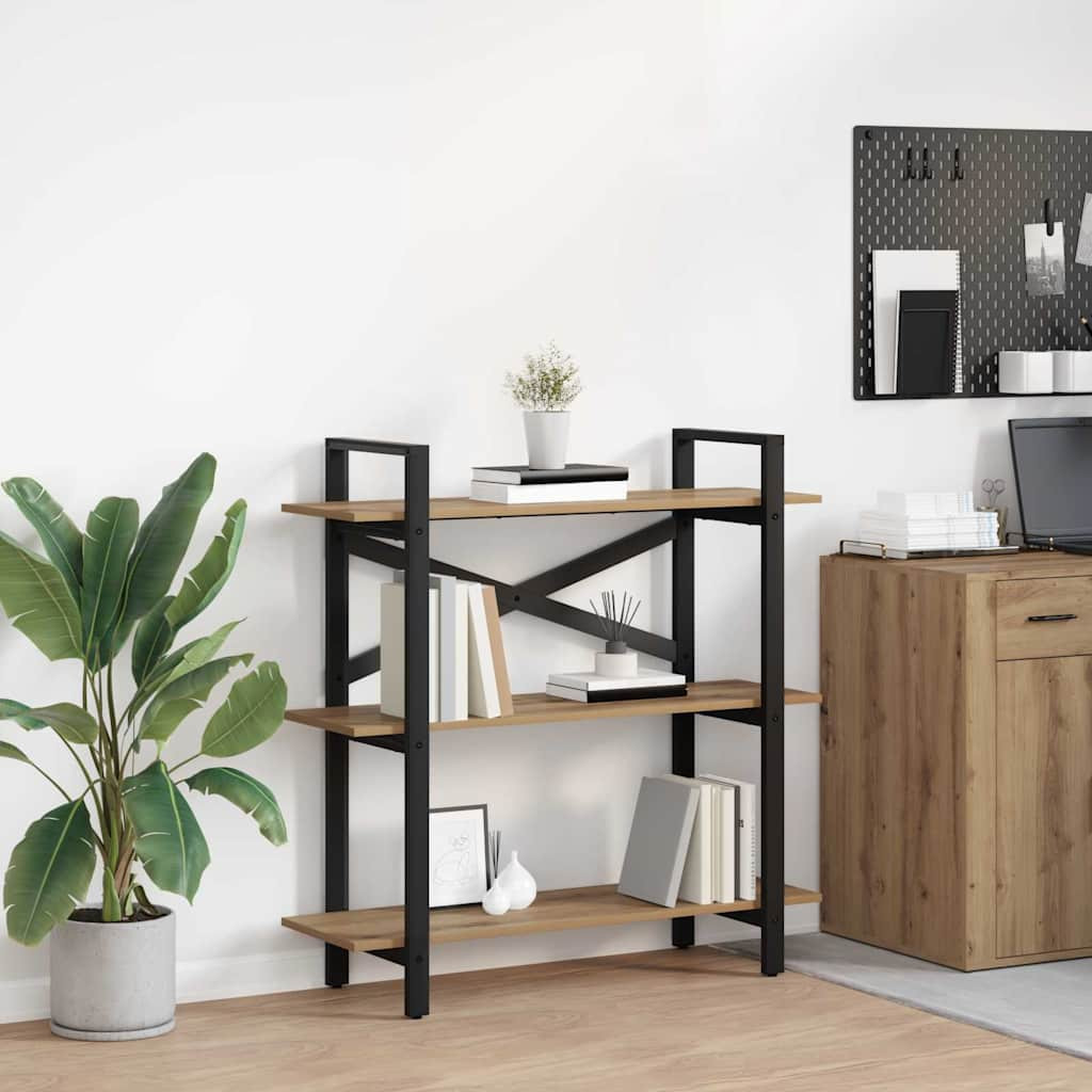 vidaXL Bücherregal 3 Ebenen 100 x 33,5 x 102 cm Holzwerkstoff