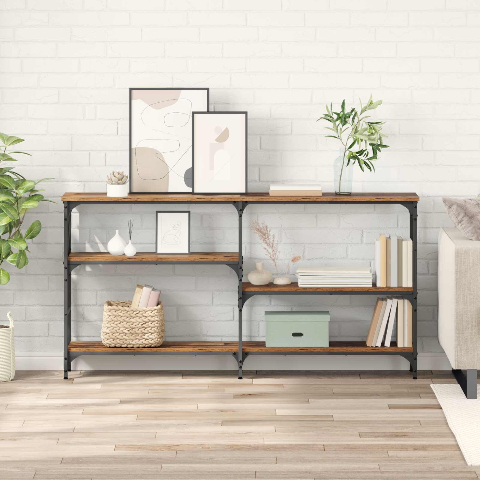 vidaXL Konsolentisch Altholz 150 x 29 x 76,5 cm Holzwerkstoff