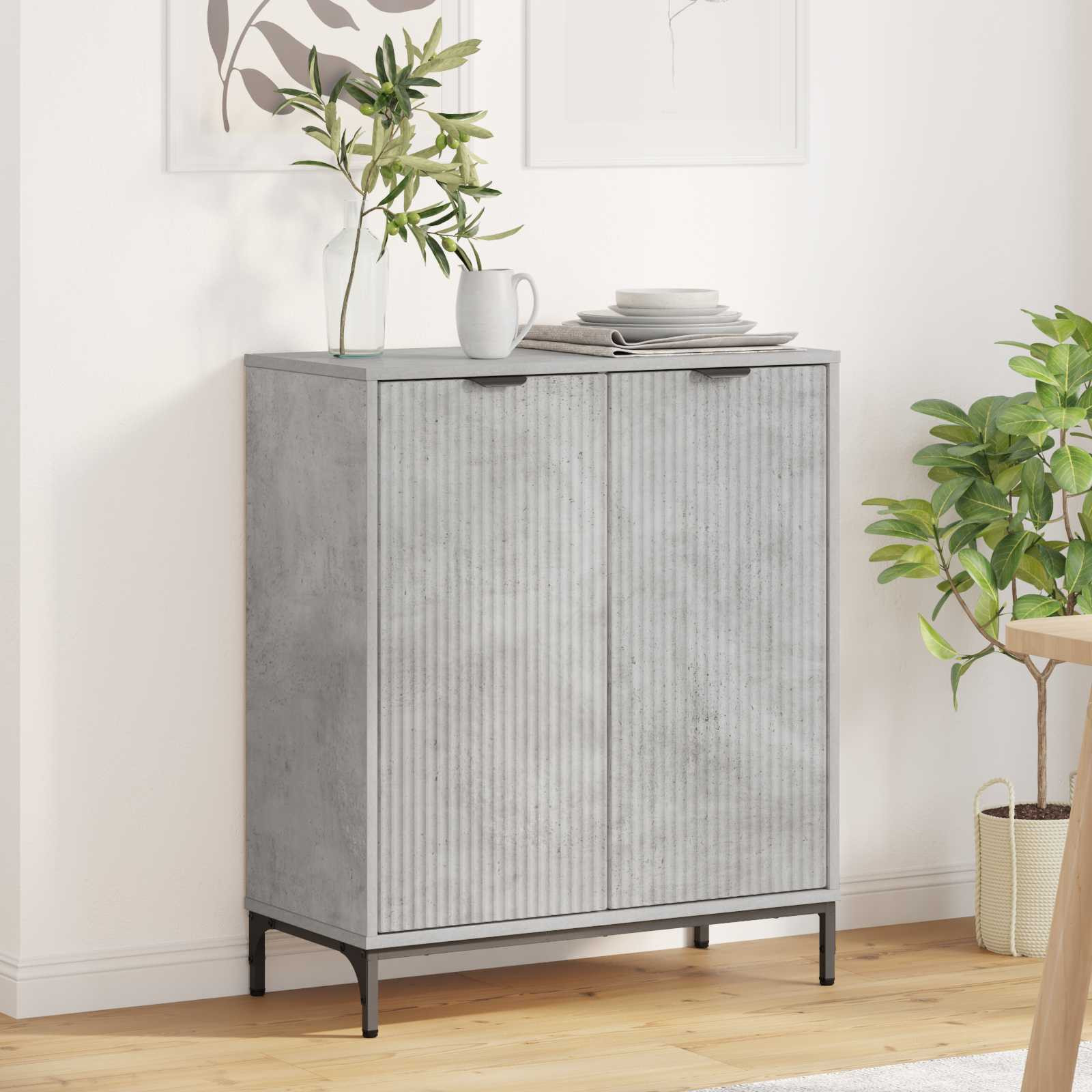 vidaXL Sideboard Beton Grau 69,5 x 33 x 82 cm Holzwerkstoff