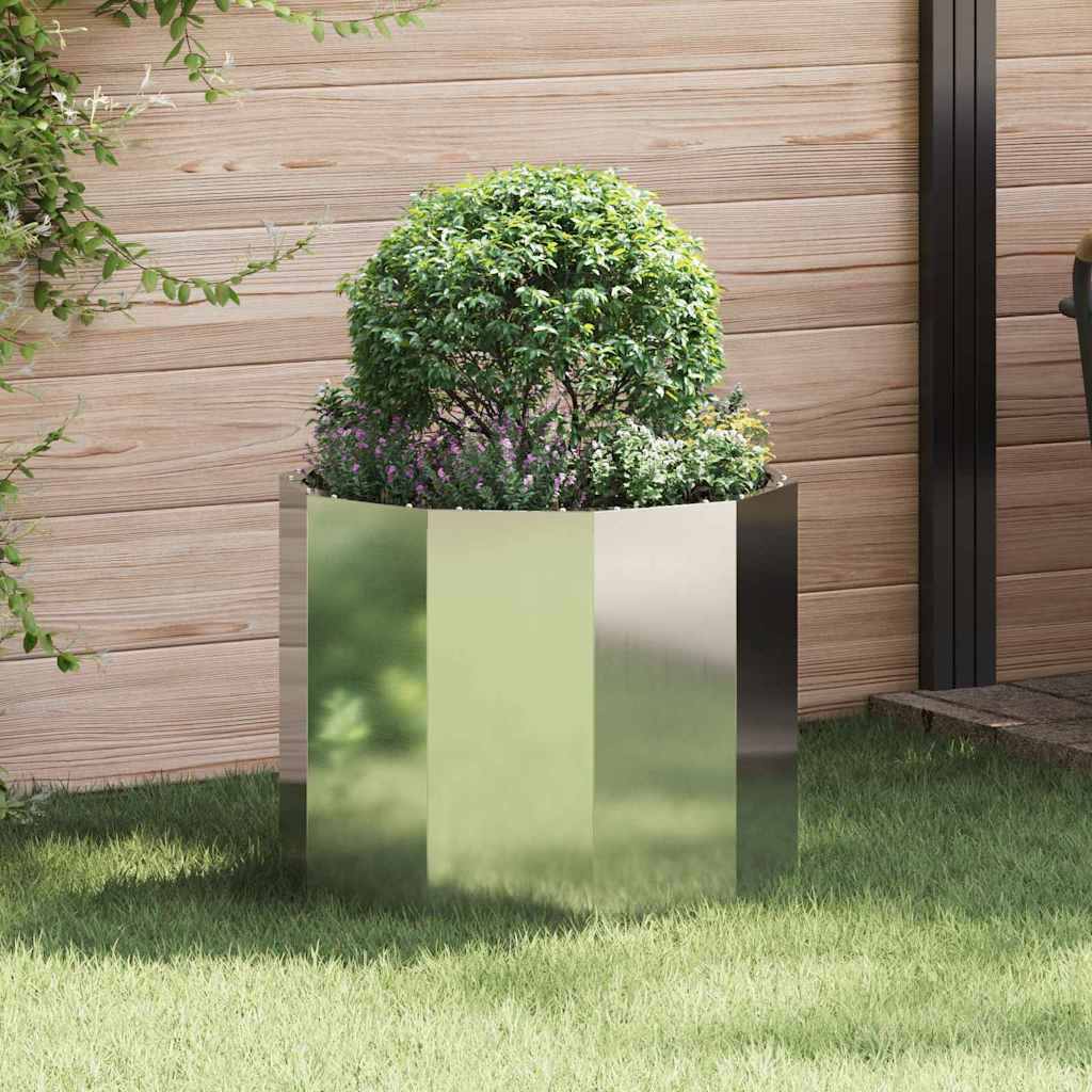 vidaXL Pflanzkübel Silber 60 x 60 x 50 cm Verzinkter Stahl