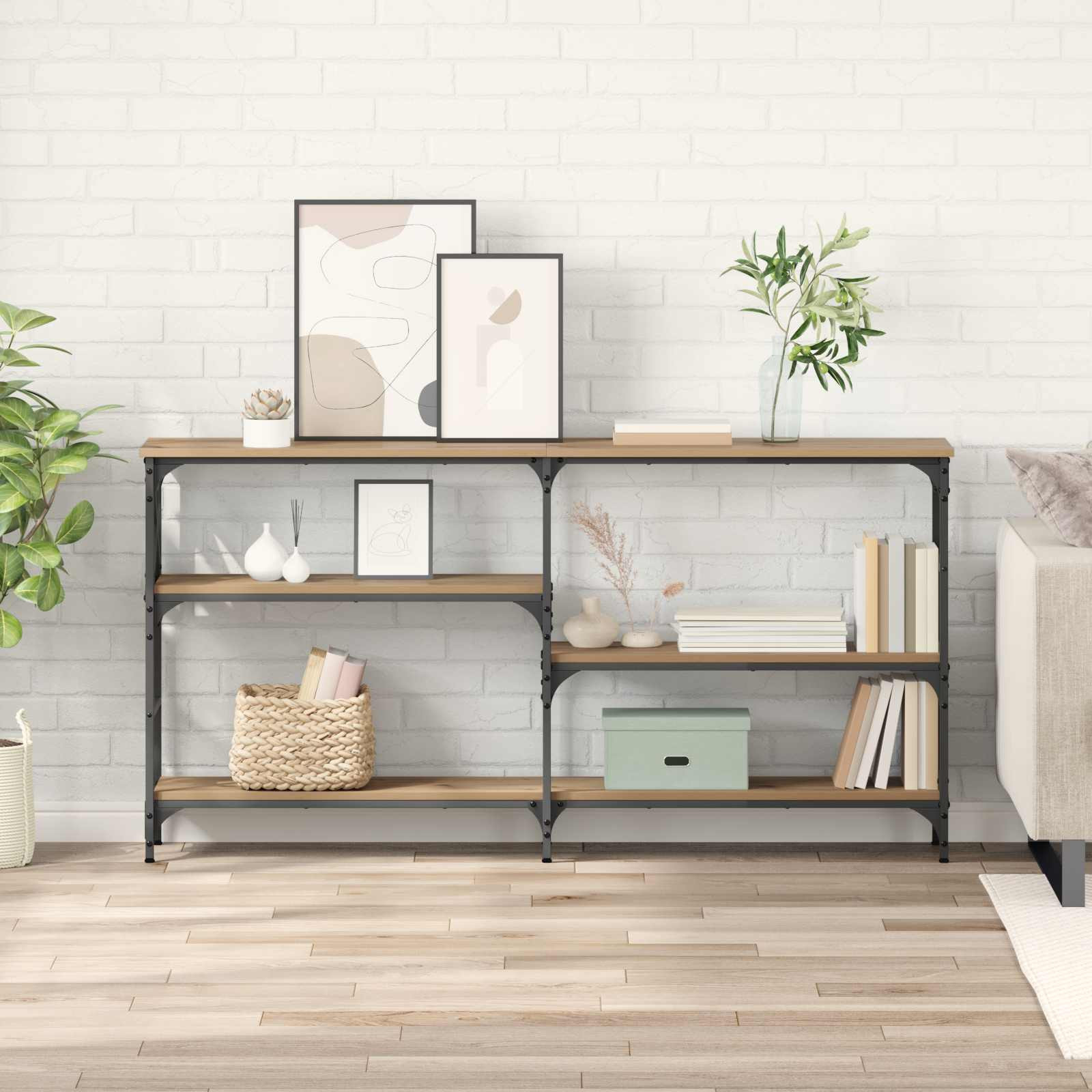 vidaXL Konsolentisch Artisan-Eiche 150 x 29 x 76,5 cm Holzwerkstoff