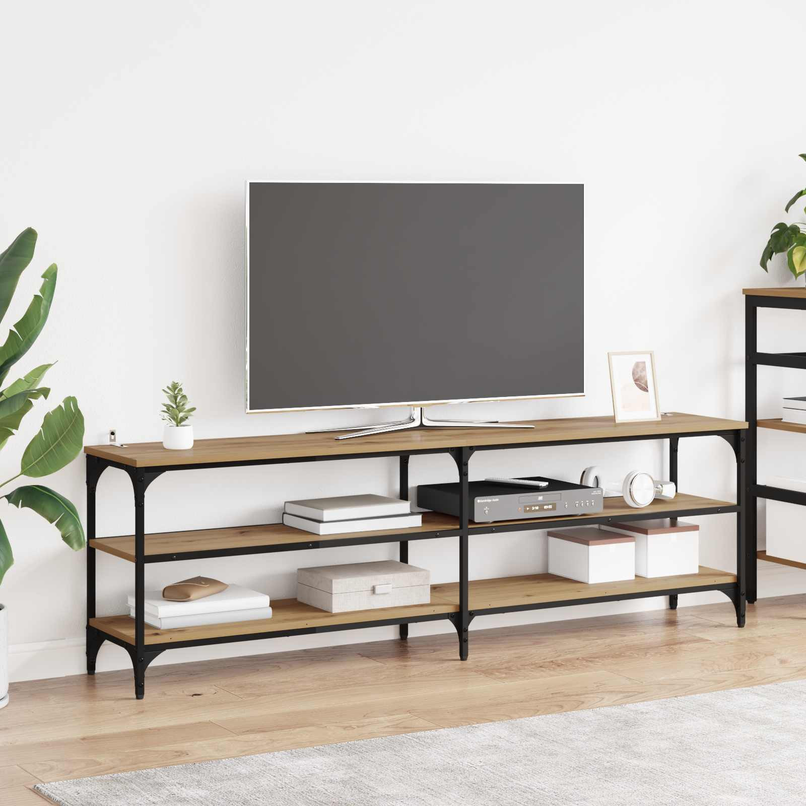 vidaXL TV-Schränk 160 x 30 x 50 cm Artisan-Eiche Verbundholz und Eisen