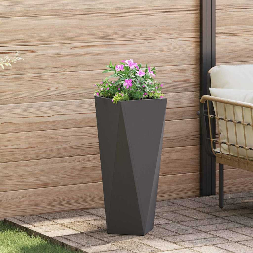 vidaXL Pflanzkübel Schwarz 30 x 30 x 75 cm Stahl