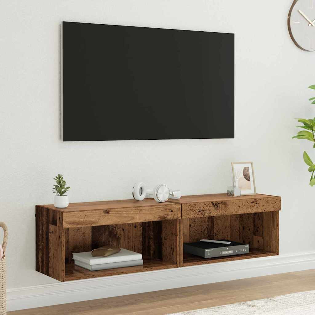 vidaXL TV-Schrankset 2 pcs Altholz 60 x 30 x 30 cm Holzwerkstoff