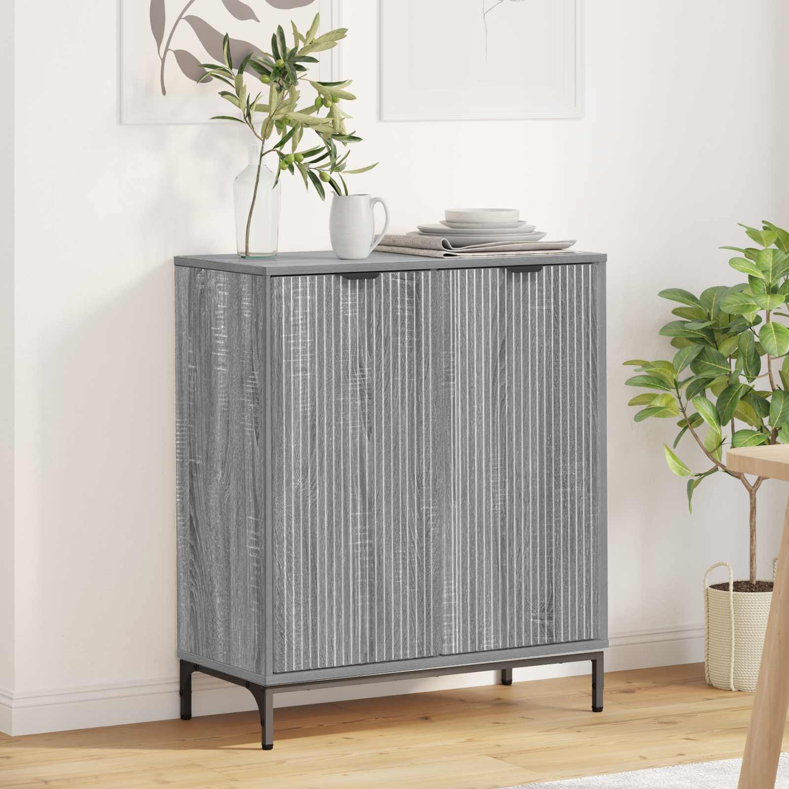 vidaXL Sideboard Graues Sonoma 69,5 x 33 x 82 cm Holzwerkstoff