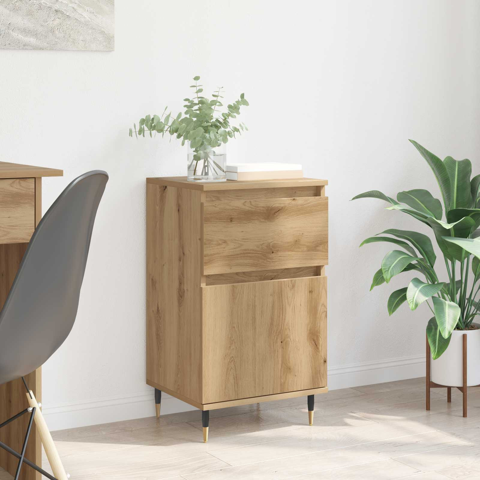 vidaXL Sideboard Artisan-Eiche 40 x 35 x 70 cm Verbundholz und Eisen