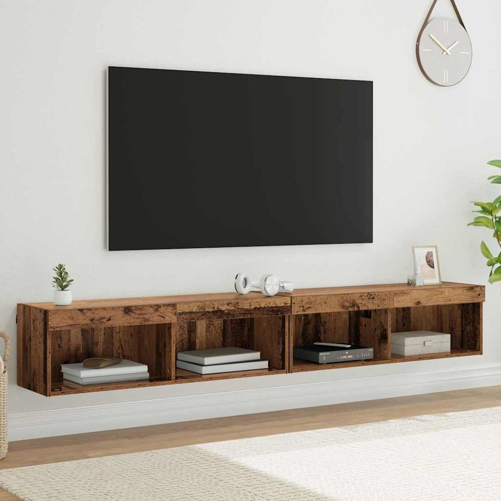 vidaXL TV-Schrankset 2 pcs Altholz 100 x 30 x 30 cm Holzwerkstoff
