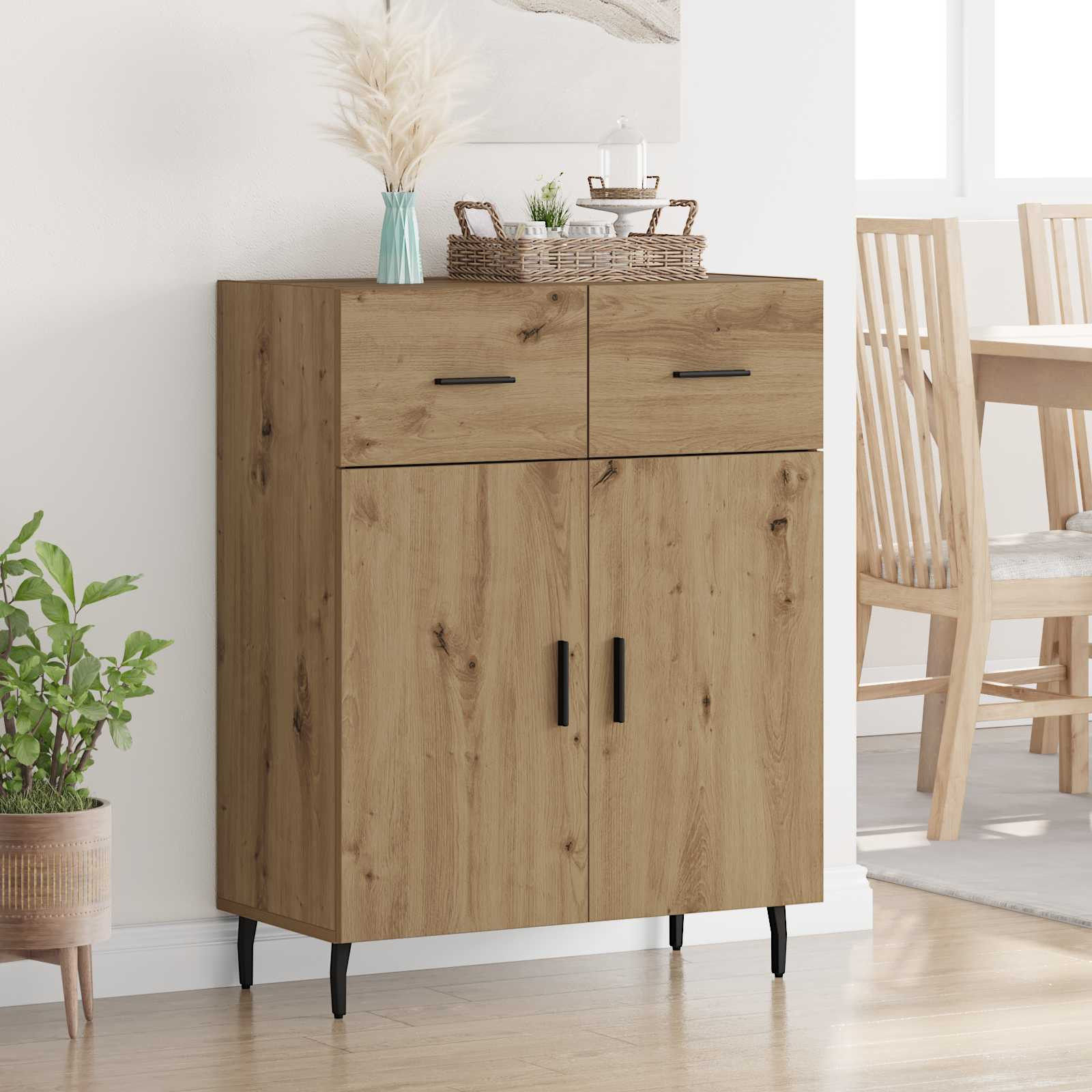 vidaXL Sideboard Artisan-Eiche 69,5 x 34 x 90 cm Holzwerkstoff