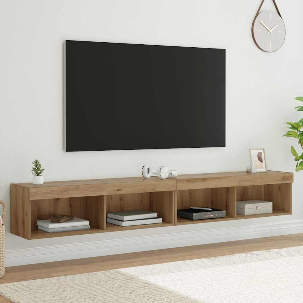vidaXL TV-Schrankset 2 pcs Artisan-Eiche Holzwerkstoff