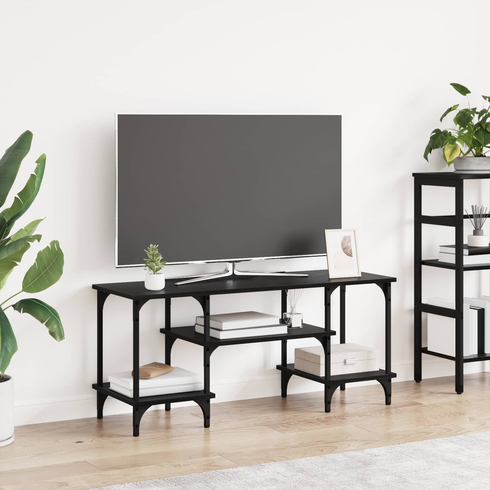 vidaXL TV-Schränk Schwarz Eichen-Optik 102 x 35 x 45,5 cm